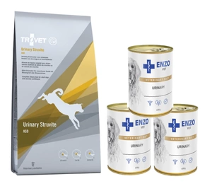 TROVET ASD Urinary Struvite (pentru câini) 12.5kg +3xENZO VET Urinary pentru boli ale tractului urinar cu pui pentru câini 400g