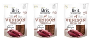 Brit Jerky Snack Bar proteic cu carne de vânat 3x80g