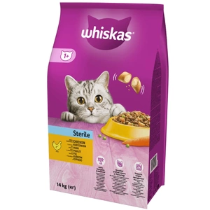 WHISKAS Hrană uscată pentru pisici 1+ Sterilă cu pui 14kg