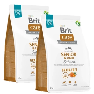 BRIT CARE Câine fără cereale Senior &amp; Light Somon 2x3kg