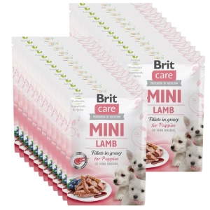 BRIT CARE Mini fileuri de miel în sos pentru căței 24x85g