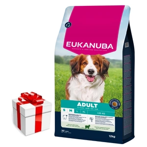 EUKANUBA Adult Rase Mici și Mijlocii Bogat în Miel și Orez 12 kg + SURPRIZĂ PENTRU CÂINI