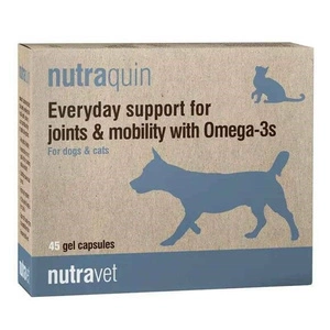 NUTRAVET Nutraquin For Dogs & Cats 45 de capsule - oferă sprijin rapid animalelor care suferă de rigiditate articulară