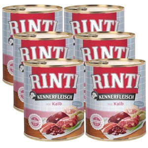 Rinti Kennerfleisch hrană umedă pentru câini – vițel 6x800g