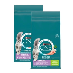 Purina One Sensitive Curcan și orez pentru pisici adulte 2x9,75 kg