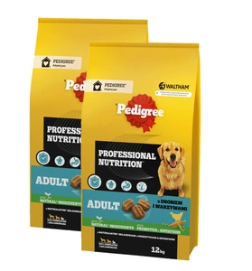 PEDIGREE® Adult Professional Nutrition 2x12kg su paukštiena ir daržovėmis - sausas visavertis pašaras suaugusiems didelių ir vidutinių veislių šunims