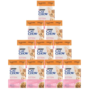 CAT CHOW Kitten Hrana pentru pisoi cu curcan si dovlecel in jeleu 10x85g