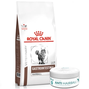 ROYAL CANIN Gastrointestinal Hairball 4kg+VETFOOD Anti Hairball 100g