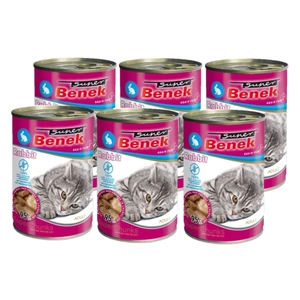 Super Benek CAT bucăți fără cereale cu iepure în sos 6x415g