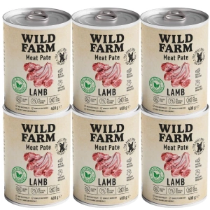 Wild Farm Pate Lamb 6x400g hrană pentru câini fără gluten