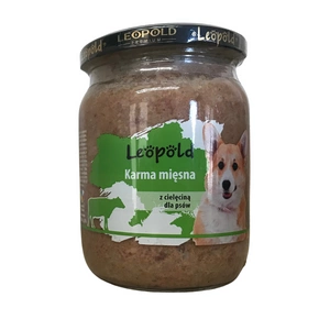 Leopold Hrană cu carne de vițel pentru câini 500g (Borcan)