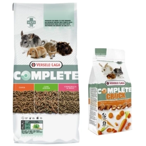 VERSELE-LAGA Cuni Junior Complete 8 kg – hrană pentru iepuri tineri + VERSELE LAGA Crock Complete Carrot – gustare cu morcov pentru iepuri și rozătoare 50 g