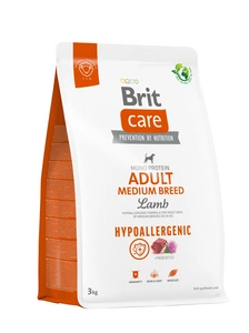BRIT CARE Câine hipoalergenic adult rasă medie miel 3 kg
