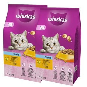 WHISKAS Hrană uscată pentru pisici 1+ Sterilă cu pui 14kg x2 - 3% off !!!