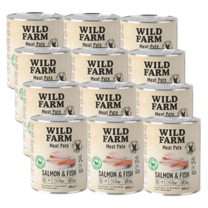 WILD FARM Pate Salmon&amp;Fish 12x800g hrană pentru câini fără gluten