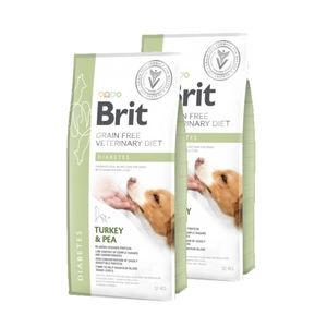 Brit Grain Free Veterinary Diet Dog Diabetes Curcan cu mazăre 2x12kg