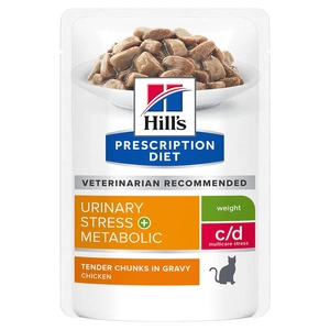 HILL'S PD Prescription Diet Feline c/d Urinary Stress + Metabolic Chicken Pungă de 85 g