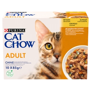 PURINA Cat Chow Hrană pentru pisici adulte cu pui și dovlecel în jeleu 10x85 g
