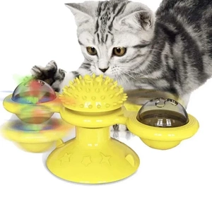 Jucărie interactivă rotativă pentru pisici, cu catnip