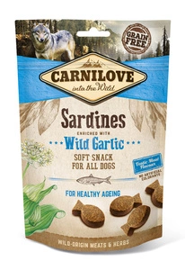 Carnilove Semi Moist Snack, sardine și usturoi de urs 200 g