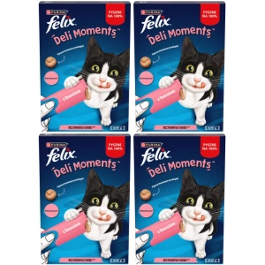 Felix Deli Moments Snackuri cremoase pentru pisici cu somon  4x(4x10g)
