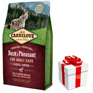 CARNILOVE Cat Duck &amp; Pheasant Hairball Control 6 kg + SURPRIZĂ PENTRU PISICA DUMNEAVOASTRĂ