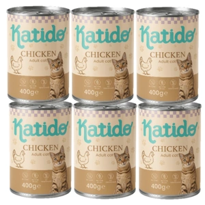 Katido Hrană umedă pentru pisici cu pui 6x400g