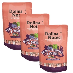 Dolina Noteci Superfood Carne de vițel cu homar și creveți 3x85g