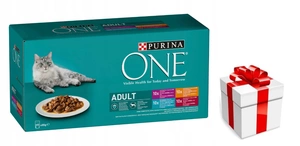 Purina One Adult pliculețe pentru pisici MIX arome în sos 40x85g+Cat surprise