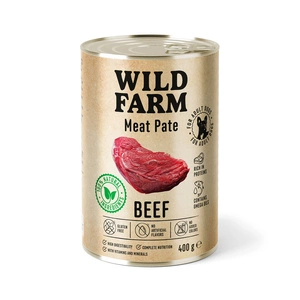 Wild Farm Pate Beef 400g hrană pentru câini fără gluten