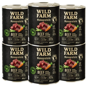 WILD FARM Monoprotein Beef 6x800g hrană hipoalergenică pentru câini