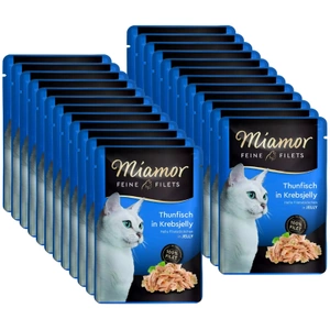 Miamor Feine Filets – hrană umedă pentru pisici cu ton în gelatină de crab, 24 x 100 g