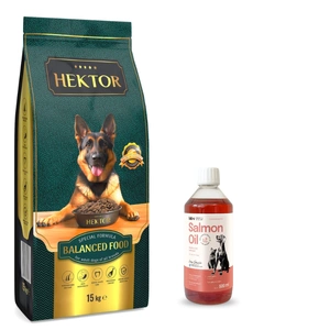 HEKTOR BALANCED Adult 15kg+LAB V Ulei de somon pentru câini și pisici 500ml