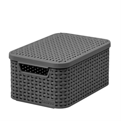Curver Rattan Style Coș cu capac gri S