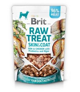 BRIT CARE Dog  Raw Treat Skin & Coat Fish & Chicken with Probiotics and Algae 40g