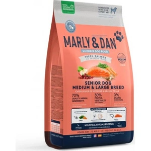 Marly &amp; Dan Senior Dog Medium &amp; Large Breed Fresh Salmon Holistic &amp; Hypoallergenic 12 kg hrană uscată
