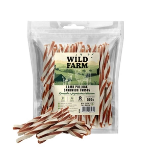 WILD FARM Sandviș cu miel și cod 500 g gustare pentru câini