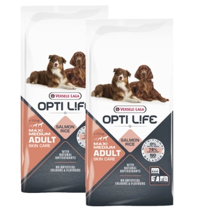 Versele-Laga Opti Life Adult Skin Care Medium &amp; Maxi cu somon 2x12,5 kg