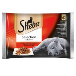 Sheba Sachet de selecție în sos cu arome suculente 4x85g