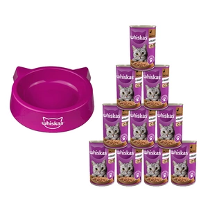 WHISKAS Hrană umedă pentru pisici 1+ cu rață în jeleu 400g + CASTRON GRATUIT PENTRU PISICI !!!