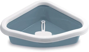 Cutie de nisip Sprint Corner, alb/albastru, 40 x 56 x 14 cm, Stefanplast