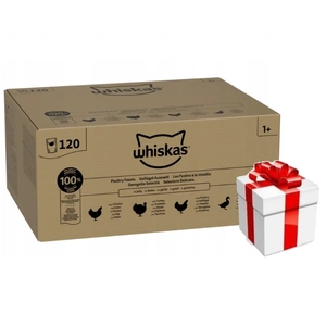 Whiskas Poultry Feast 120x85g Hrană umedă pentru pisici adulte în jeleu + SURPRIZĂ PENTRU PISICA TA