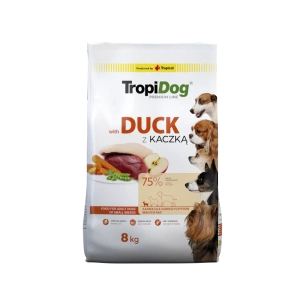 Tropidog Premium Adult Rase mici cu rață și orez 8 kg