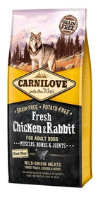 Carnilove Fresh Chicken Rabbit Adult 12 kg Surpriză GRATUITĂ pentru câinele tău!