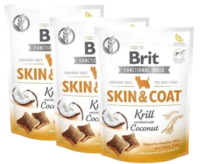 Brit Care Dog Snack funcțional pentru piele și blană Krill 3x150g