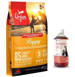 ORIJEN Dog Puppy 6kg+LAB V Ulei de somon pentru caini si pisici 1000ml