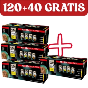 SHEBA Selection Select Slices Poultry Flavours pungi 120x85g + 40x85g GRATUIT