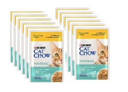 Purina Cat Chow Hairball Hrană Pui și fasole verde în sos 12x85g