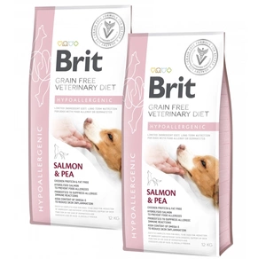 Brit Grain Free Veterinary Diet Dog Hypoallergenic Somon cu mazăre 2x12kg