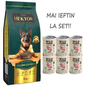 HEKTOR BALANCED Adult 15kg+Wild Farm Pate Lamb 6x400g